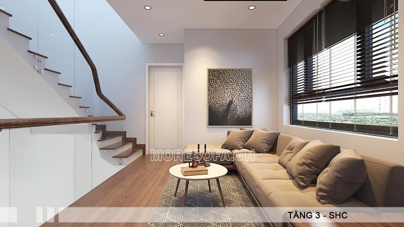 Bộ sofa góc gỗ óc chó tự nhiên